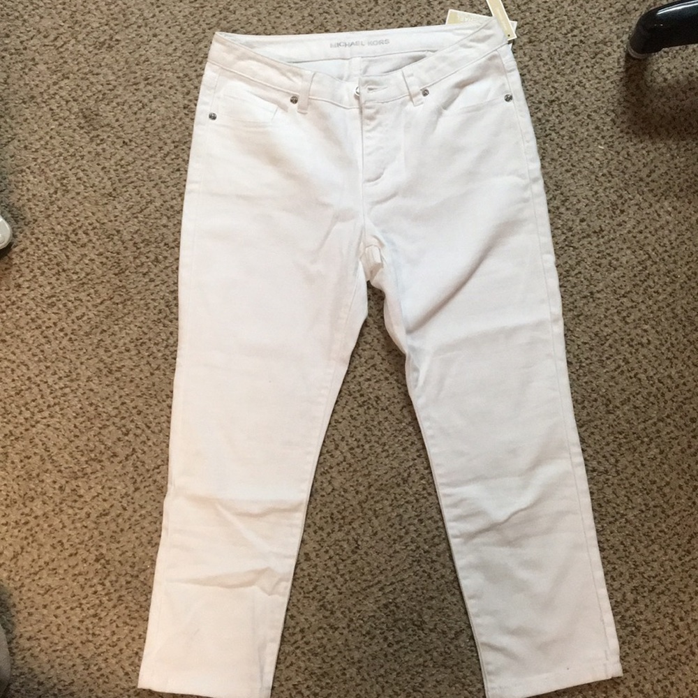 White cropped skinny
